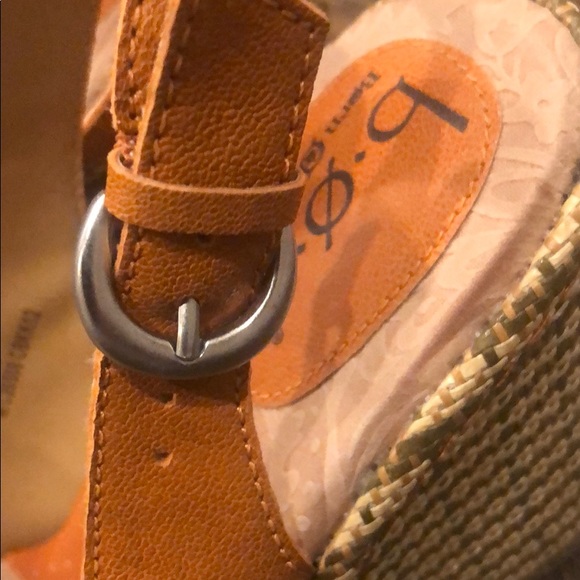 Wedge sling back  sandal orange tangerine leather - Picture 6 of 6